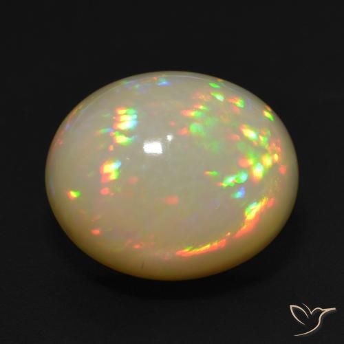 10.12ct 자연스러운 다색 오팔, 타원형, 불투명체