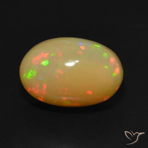 3.96ct 자연스러운 다색 오팔, 타원형, 투명한