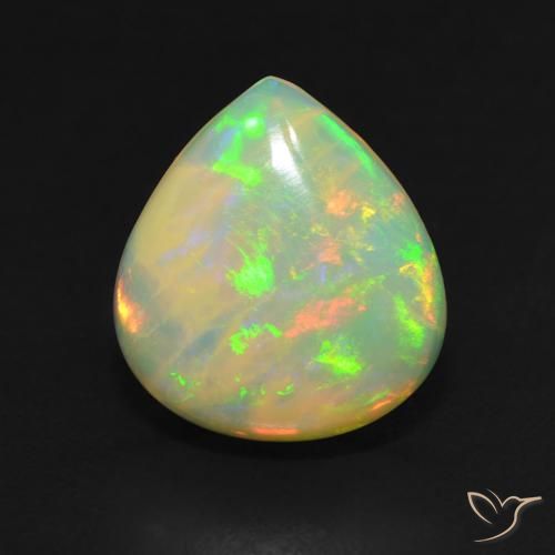 2.85ct 자연스러운 다색 오팔, 배 모양, 투명한