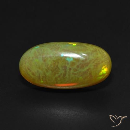 4.63ct 자연스러운 다색 오팔, 타원형, 투명한