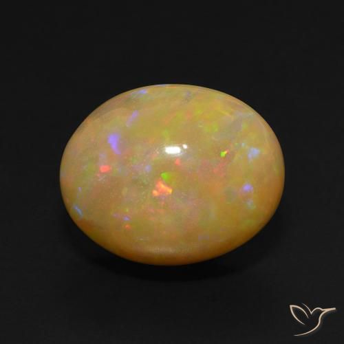 5.88ct 자연스러운 다색 오팔, 타원형, 투명한