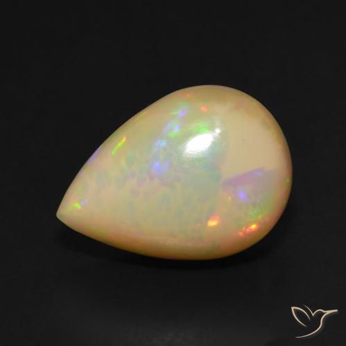 3.95ct 자연스러운 다색 오팔, 배 모양, 투명한