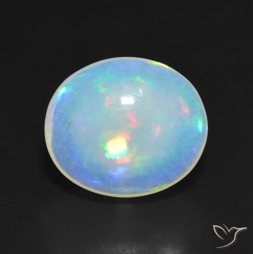 4.91ct 자연스러운 다색 오팔, 타원형, 투명한
