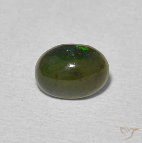 0.72ct 자연스러운 다색 오팔, 타원형, 불투명체