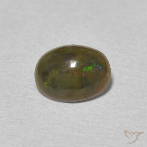 0.56ct 자연스러운 다색 오팔, 타원형, 불투명체