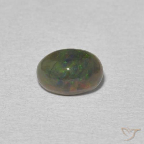 0.52ct 자연스러운 다색 오팔, 타원형, 불투명체