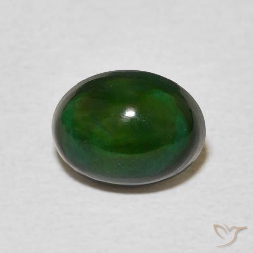 1.19ct 자연스러운 딥그린 오팔, 타원형, 불투명체