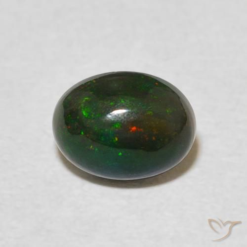 0.90ct 자연스러운 다색 오팔, 타원형, 불투명체
