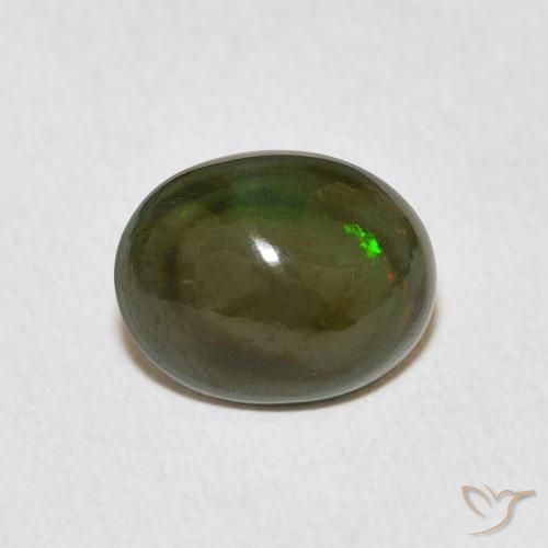 1.54ct 자연스러운 다색 오팔, 타원형, 불투명체