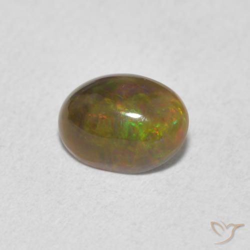 0.50ct 자연스러운 다색 오팔, 타원형, 불투명체