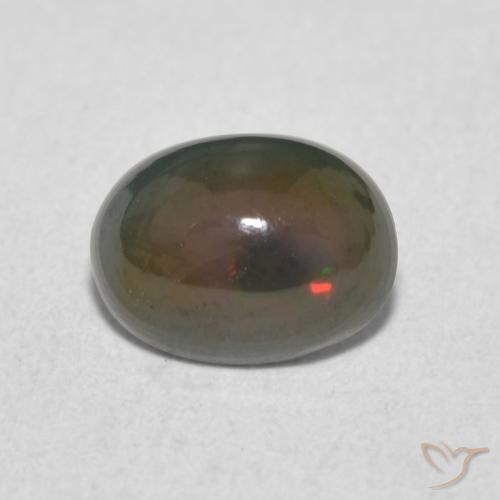 0.92ct 자연스러운 다색 오팔, 타원형, 불투명체