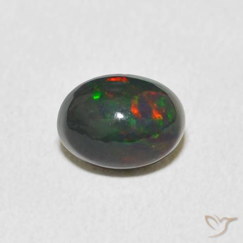 0.91ct 자연스러운 다색 오팔, 타원형, 불투명체