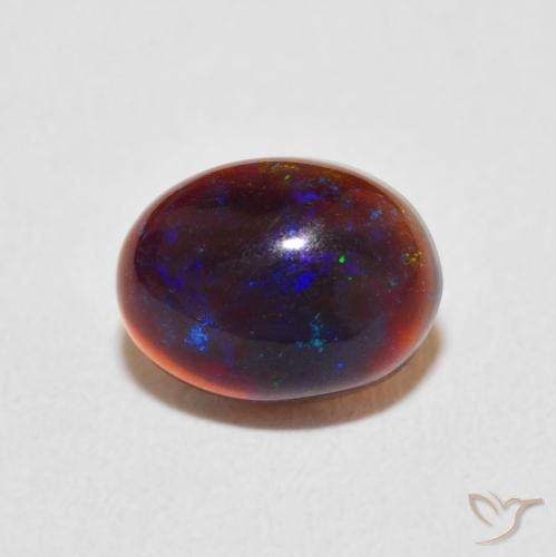 0.83ct 자연스러운 다색 오팔, 타원형, 불투명체