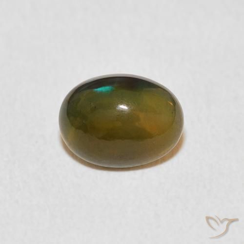 0.80ct 자연스러운 다색 오팔, 타원형, 불투명체