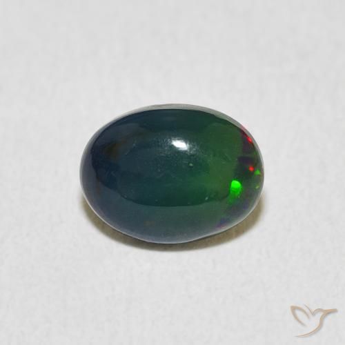 0.82ct 자연스러운 다색 오팔, 타원형, 불투명체
