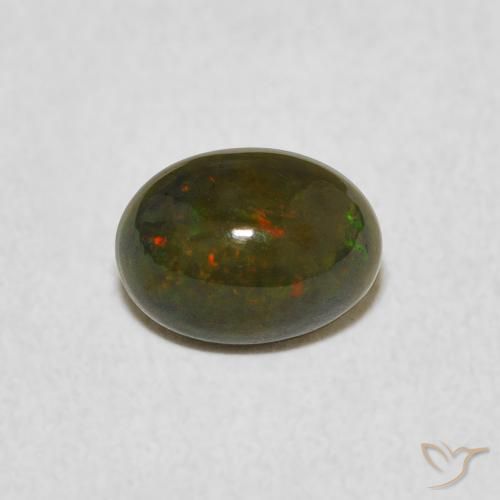 0.51ct 자연스러운 다색 오팔, 타원형, 불투명체