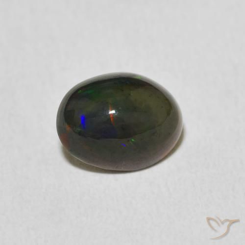 1.24ct 자연스러운 다색 오팔, 타원형, 불투명체