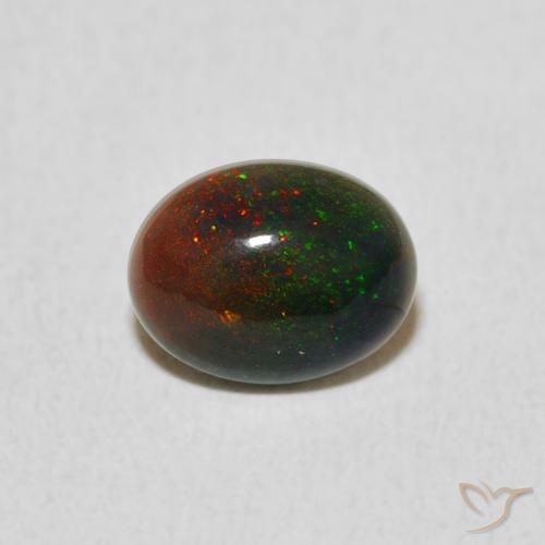 0.51ct 자연스러운 다색 오팔, 타원형, 불투명체