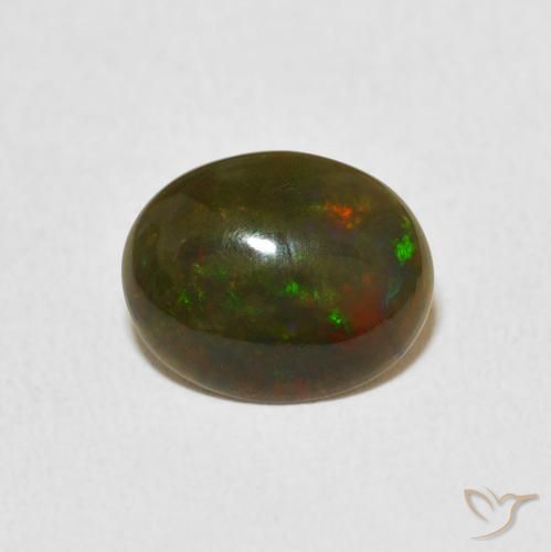 1.11ct 자연스러운 다색 오팔, 타원형, 불투명체