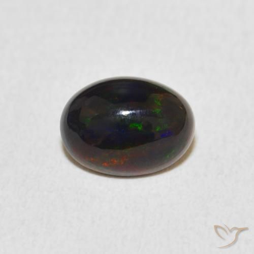 0.77ct 자연스러운 다색 오팔, 타원형, 불투명체