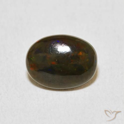 0.81ct 자연스러운 다색 오팔, 타원형, 불투명체