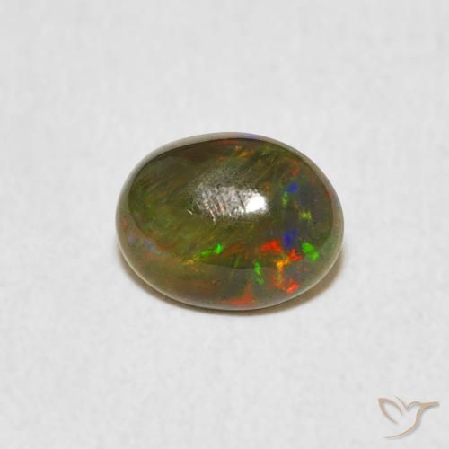 0.46ct 자연스러운 다색 오팔, 타원형, 불투명체
