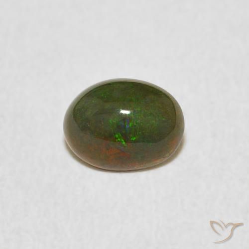 0.40ct 자연스러운 다색 오팔, 타원형, 불투명체