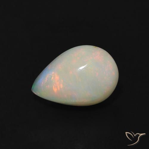 0.66ct 자연스러운 다색 오팔, 배 모양, 투명한