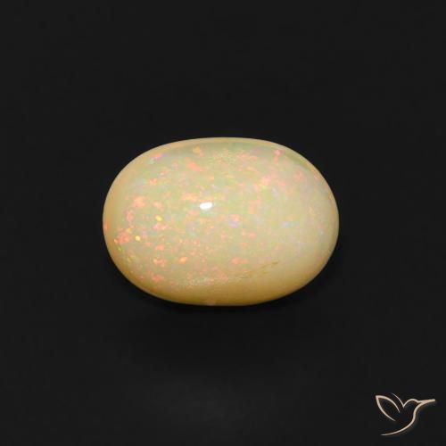 0.52ct 자연스러운 다색 오팔, 타원형, 투명한
