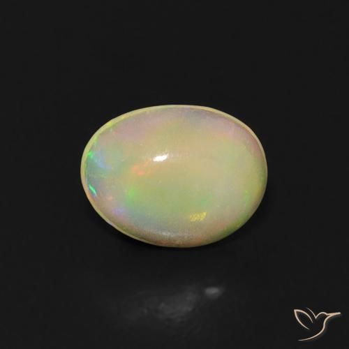 0.52ct 자연스러운 다색 오팔, 타원형, 투명한