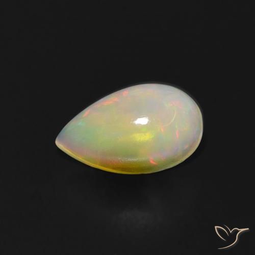 0.60ct 자연스러운 다색 오팔, 배 모양, 투명한