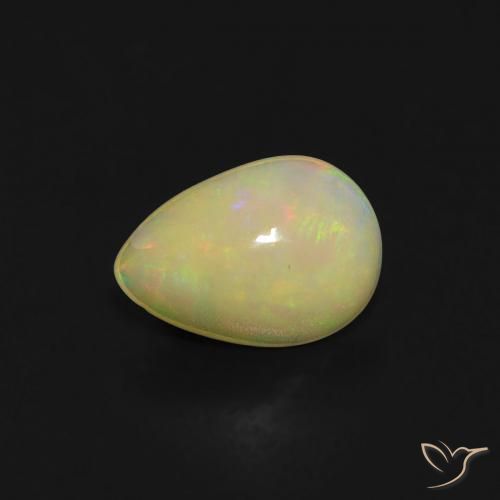 0.42ct 자연스러운 다색 오팔, 배 모양, 투명한