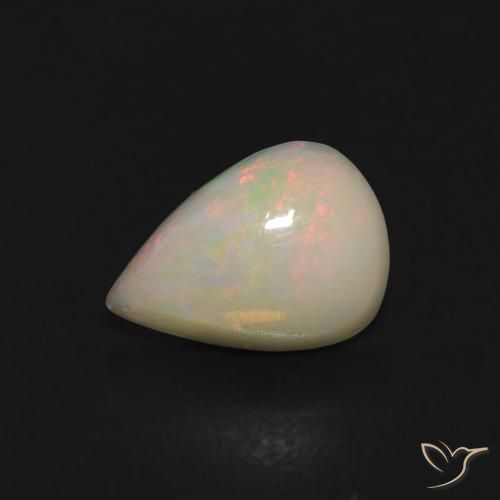 0.41ct 자연스러운 다색 오팔, 배 모양, 투명한