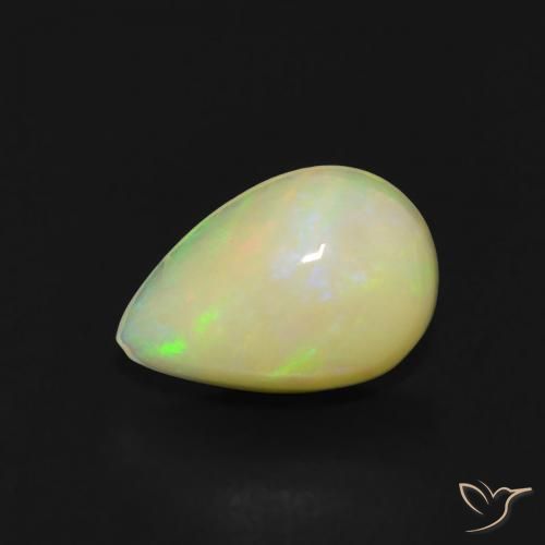0.54ct 자연스러운 다색 오팔, 배 모양, 투명한