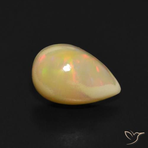 0.93ct 자연스러운 다색 오팔, 배 모양, 투명한