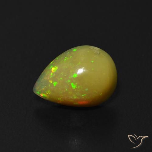 0.68ct 자연스러운 다색 오팔, 배 모양, 투명한