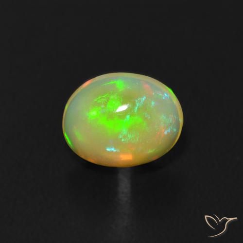 0.45ct 자연스러운 다색 오팔, 타원형, 투명한