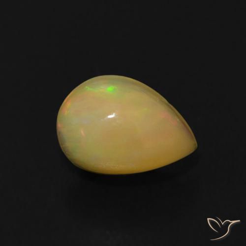 0.58ct 자연스러운 다색 오팔, 배 모양, 투명한