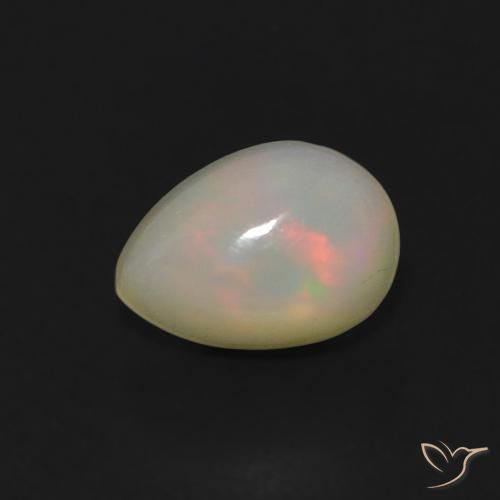 0.61ct 자연스러운 다색 오팔, 배 모양, 투명한