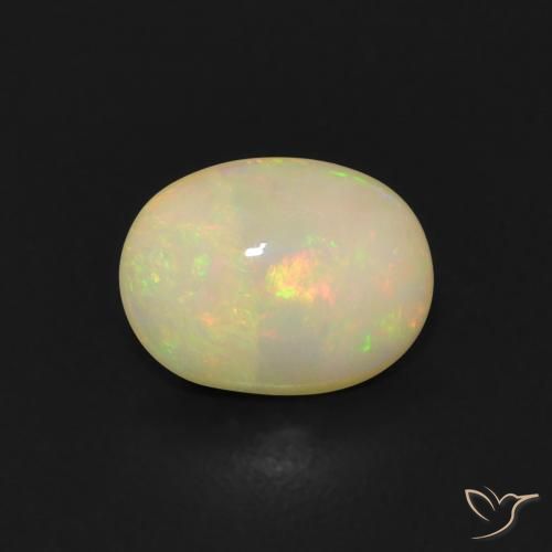 0.78ct 자연스러운 다색 오팔, 타원형, 투명한