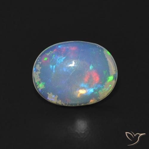 0.55ct 자연스러운 다색 오팔, 타원형, 투명한