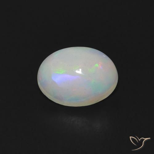 0.59ct 자연스러운 다색 오팔, 타원형, 투명한