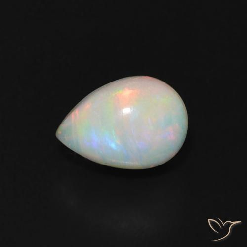 0.64ct 자연스러운 다색 오팔, 배 모양, 투명한