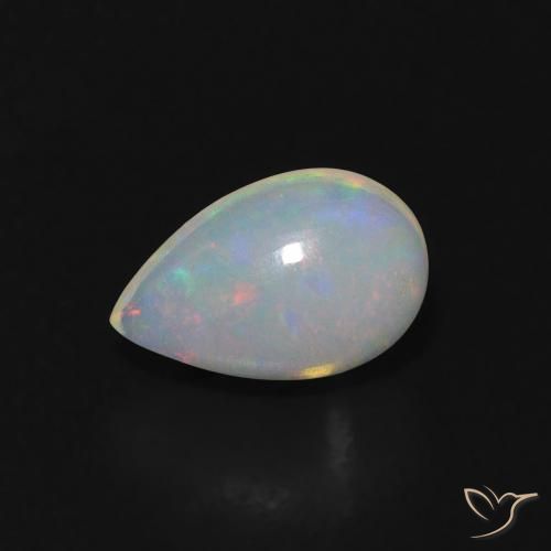0.59ct 자연스러운 다색 오팔, 배 모양, 투명한