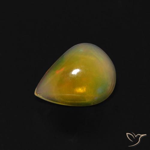 0.53ct 자연스러운 다색 오팔, 배 모양, 투명한