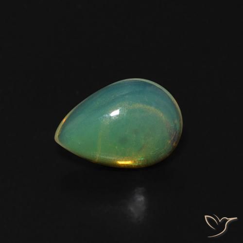0.36ct 자연스러운 다색 오팔, 배 모양, 투명한