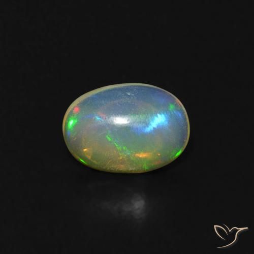 0.31ct 자연스러운 다색 오팔, 타원형, 투명한