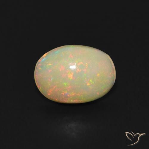 0.44ct 자연스러운 다색 오팔, 타원형, 투명한