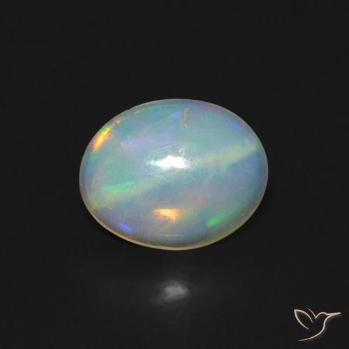0.32ct 자연스러운 다색 오팔, 타원형, 투명한
