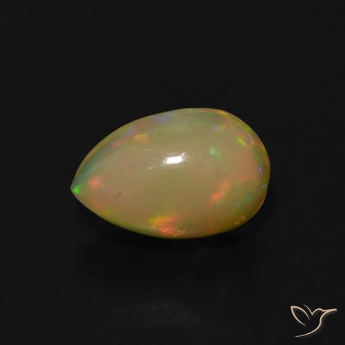 1.12ct 자연스러운 다색 오팔, 배 모양, 투명한